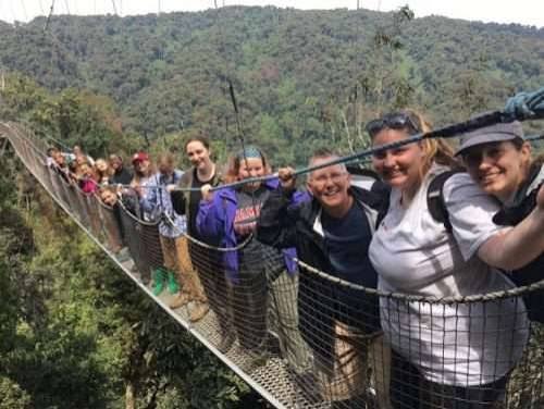 Family tour inside Nyungwe National park on canopy walk experience